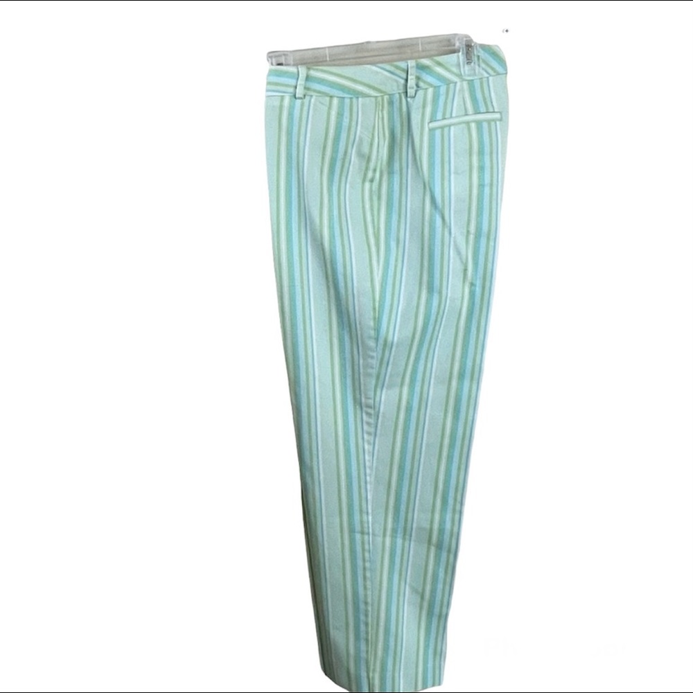 Talbots Women’s Blue/Green Striped Capri -12